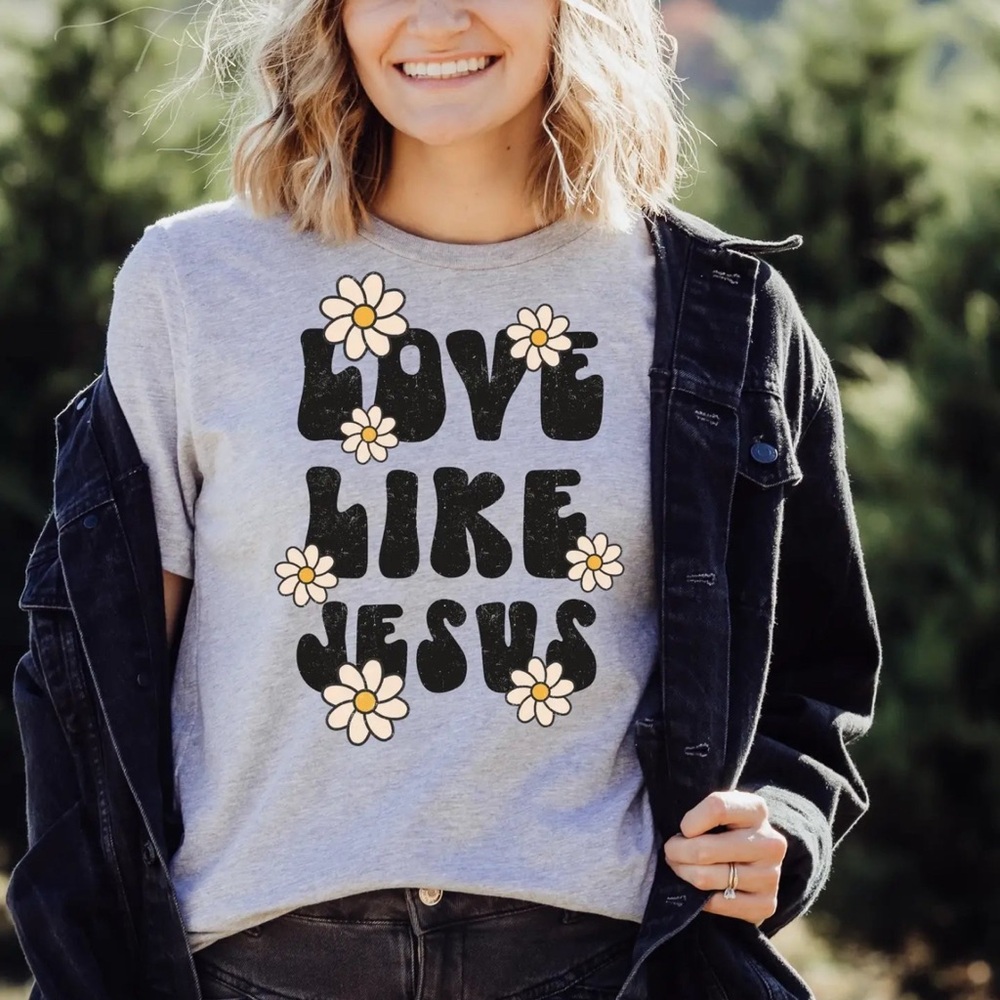 Gray 'Love Like Jesus' Graphic Tee